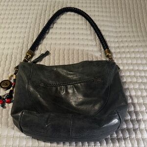 The Sak Dark Gray Leather Shoulder Bag